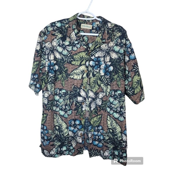 Caribbean Hawaiian Shirt, Large, Very Good Used Condition - Picture 1 of 3